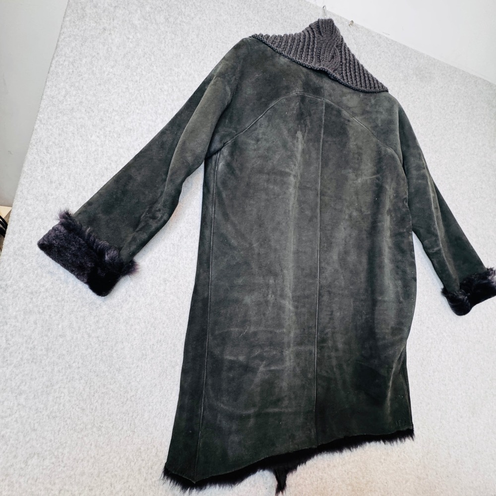 Nigel Preston & Knight Lambskin Shearling Knit Scarf Collar Designer Coat‎ Small - Picture 12 of 14